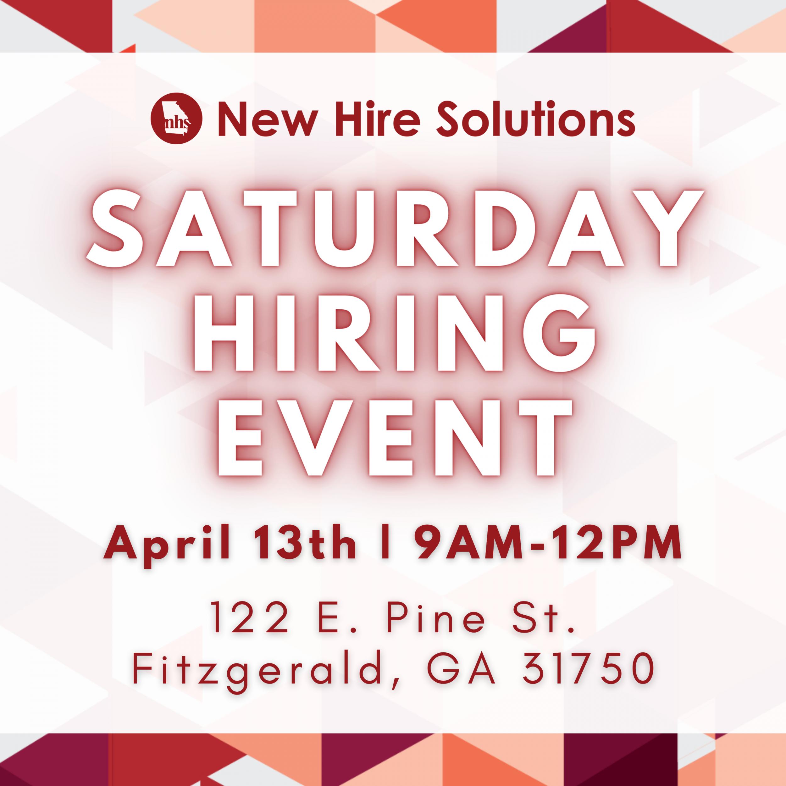 Photo for Fitzgerald SATURDAY Hiring Event 4.13!